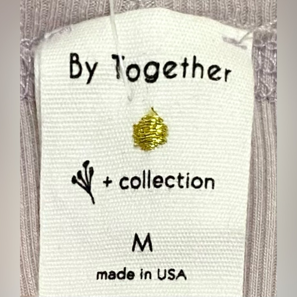 By Together Womens M Gray Ribbed Top Boho Fall Y2K Festival Streetwear Utility - Picture 13 of 15
